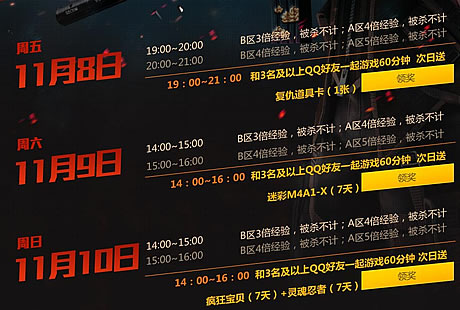 cf周末就要痛快玩11月活动奖励