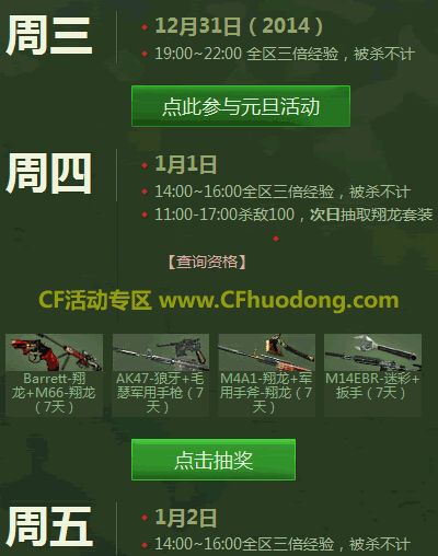 CF周末痛快玩2015年1月活动网址