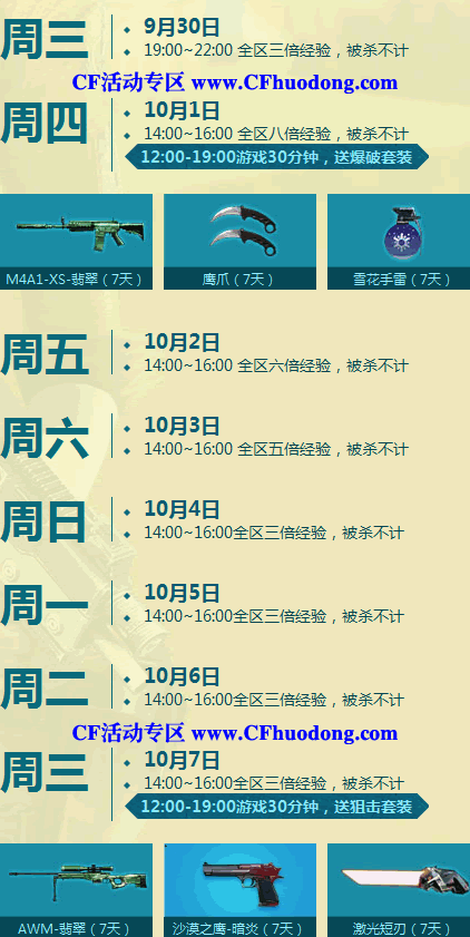 CF周末痛快玩10月领奖网址