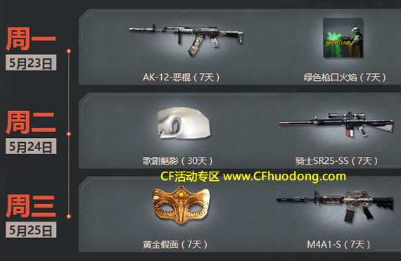 CF周末痛快玩5月领奖网址