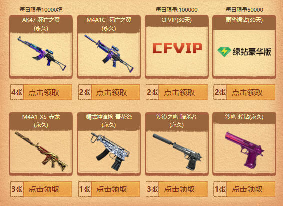 CF友情券活动领永久死亡之翼