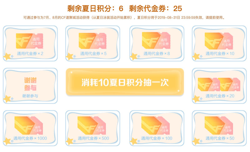 CF夏日积分使用方法