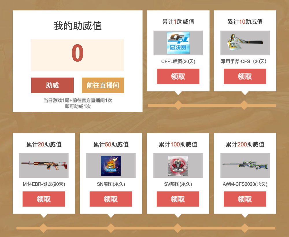 穿越火线CFPL2021助威活动网址