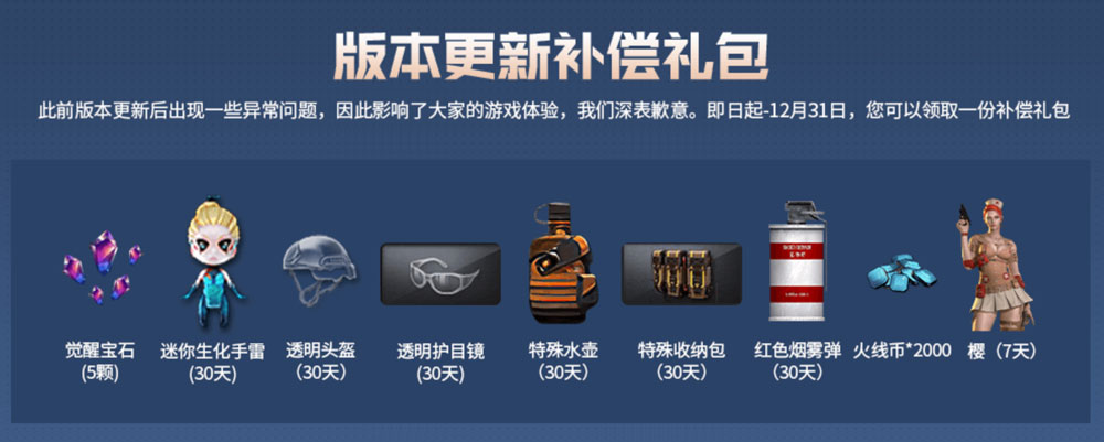 CF新版本更新补偿礼包