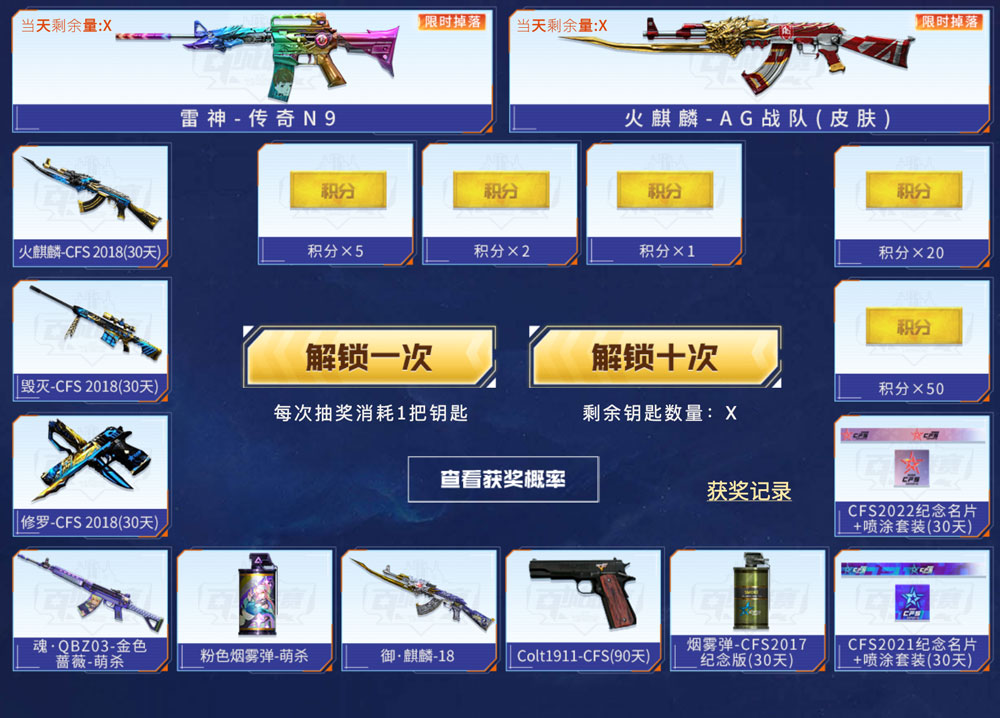 顺网CF活动抽雷神N9皮肤