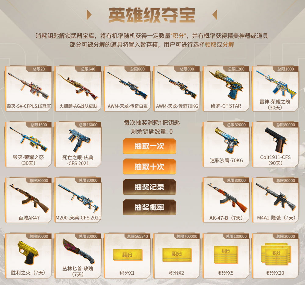 CF顺网英雄级夺宝活动网址 幻神AG皮肤