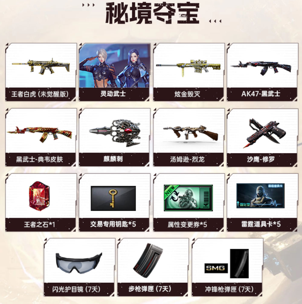 CF秘境夺宝活动抽王者白虎