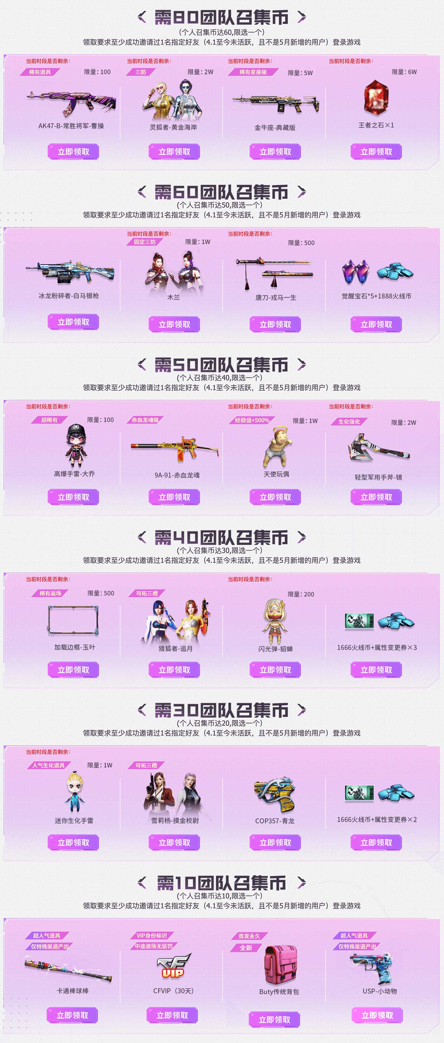 CF活动 召集币兑换奖励