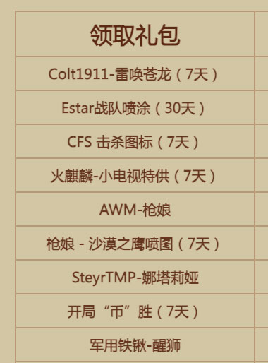 CF平台福利码抽3永久
