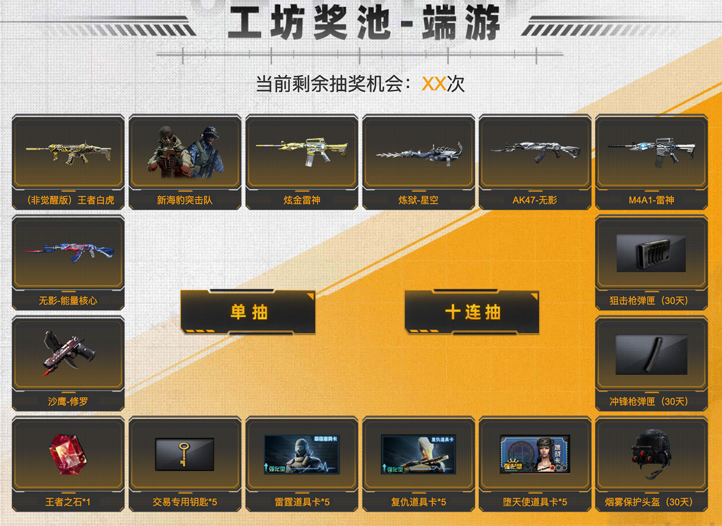 CF火线工坊活动奖池
