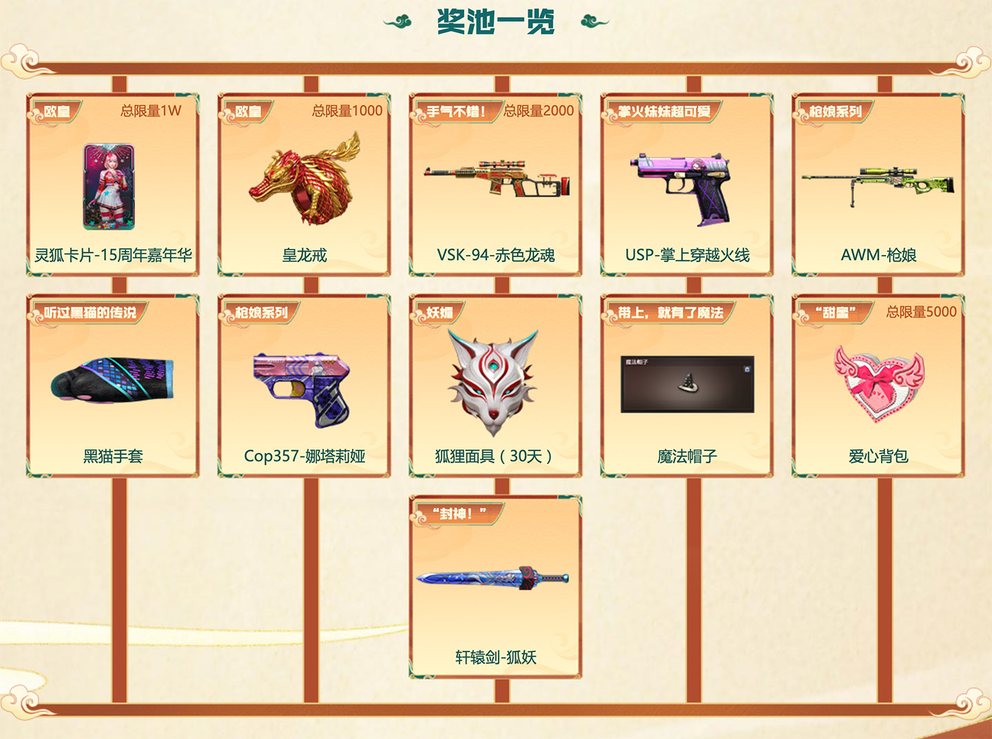 CF无条件抽奖活动