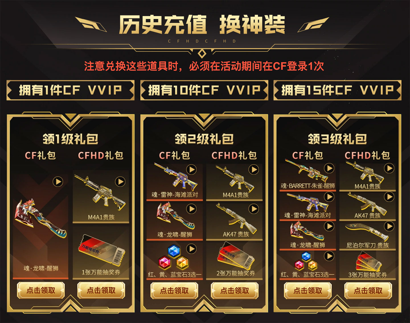 CF历史充值换神装