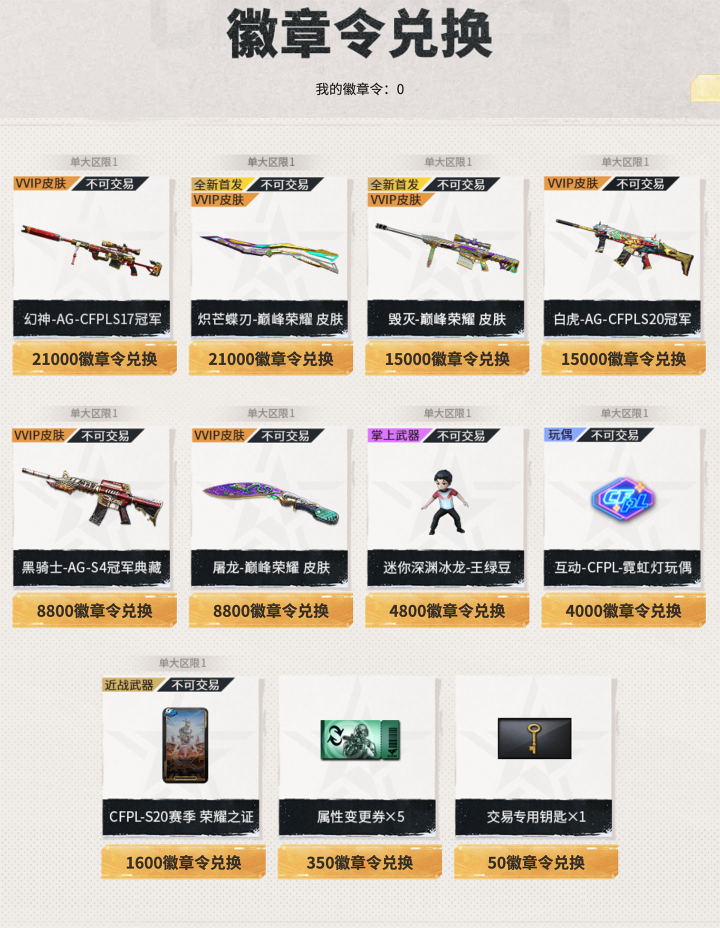 CF season pass s6 徽章令兑换