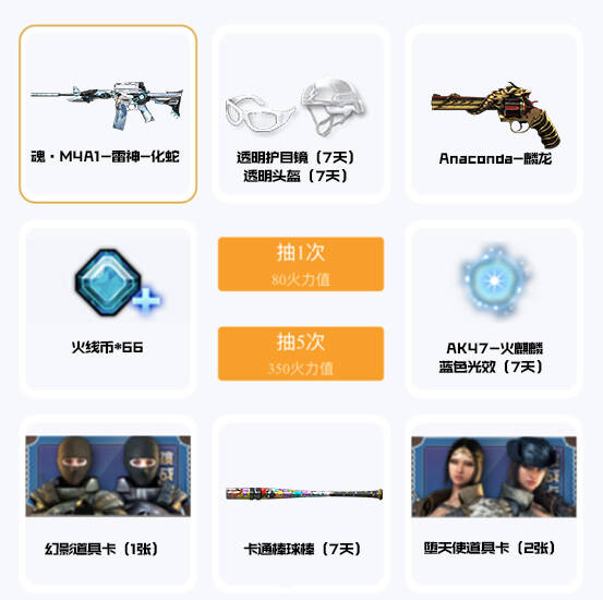 掌火12月活动 抽魂M4A1雷神化蛇