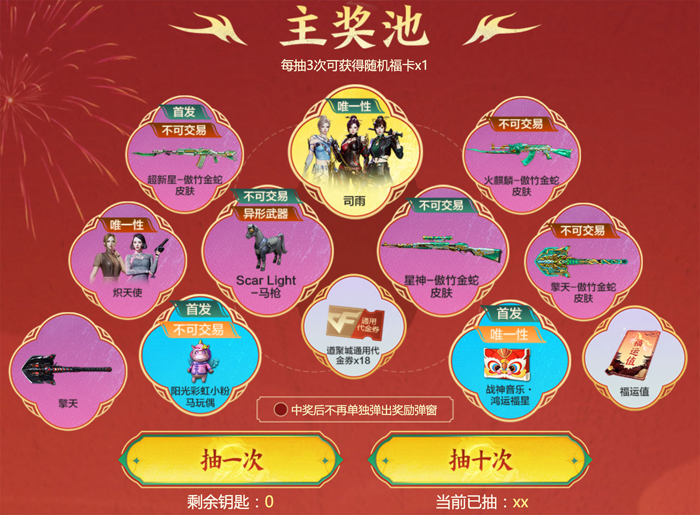 CF祥骏福利汇活动网址、奖池