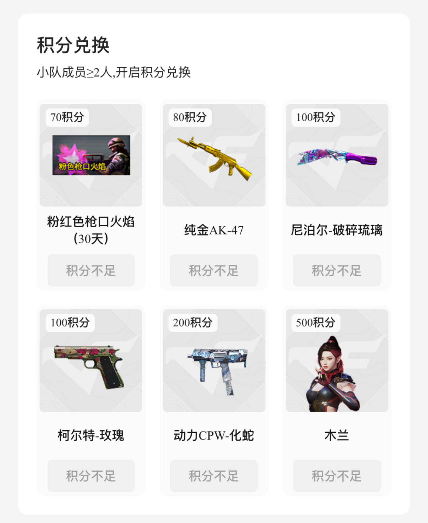 CF掌火组队7日挑战积分奖励