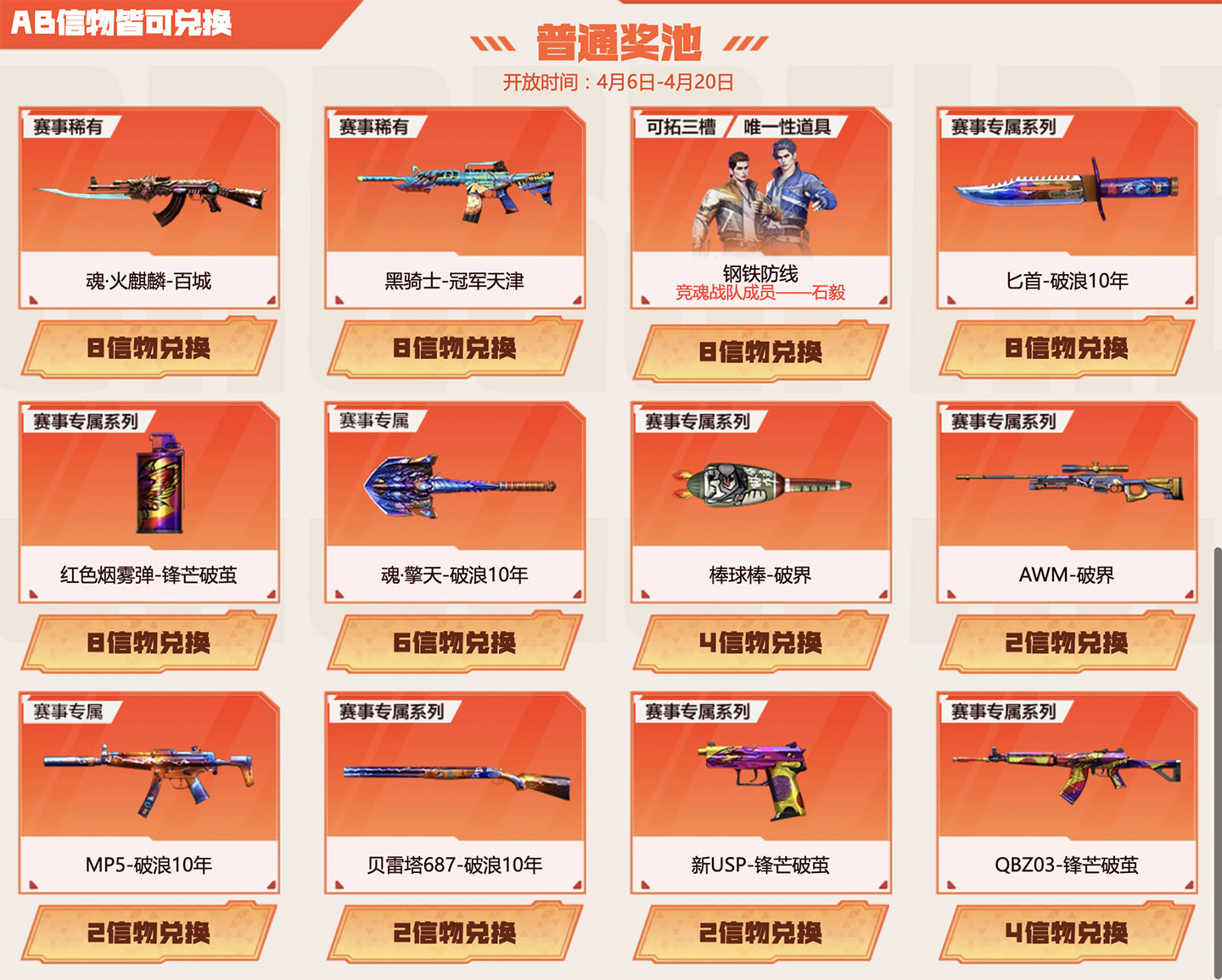 CF信物兑换奖励