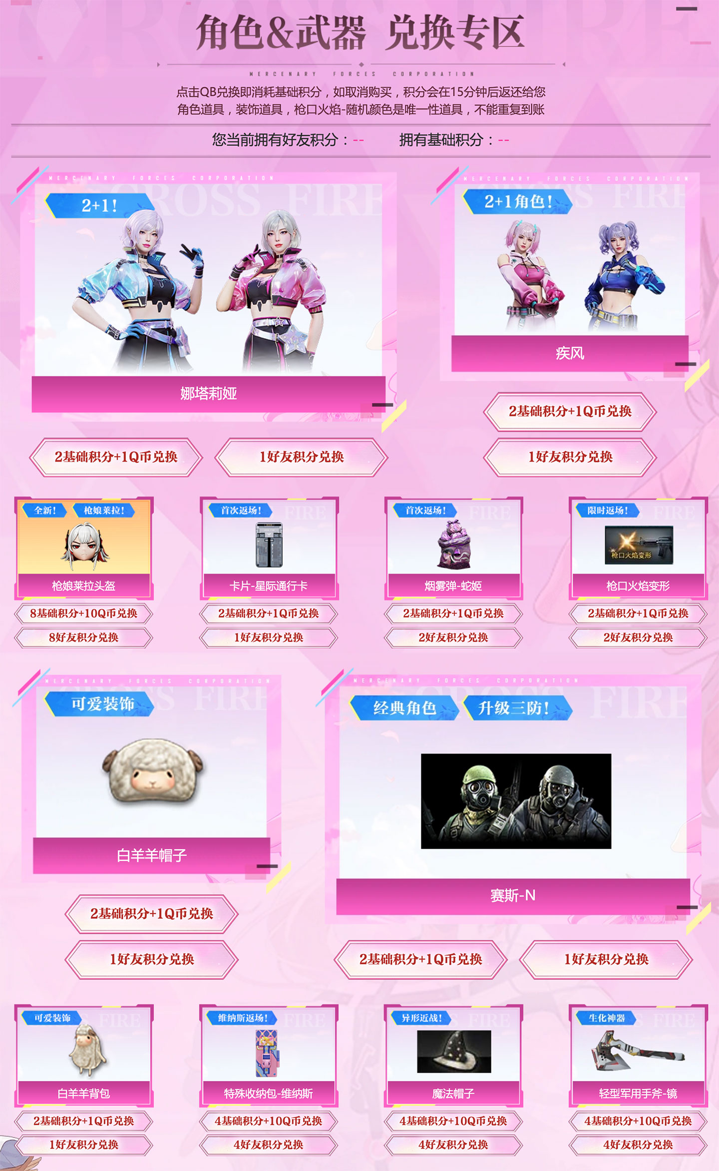 5月CF藏宝阁好友积分兑换奖励