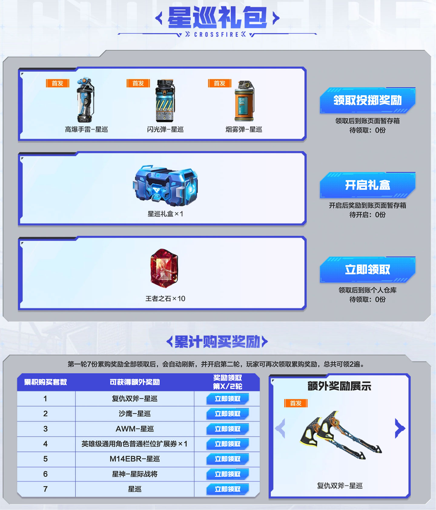 CF星巡套装直购累计套数奖励