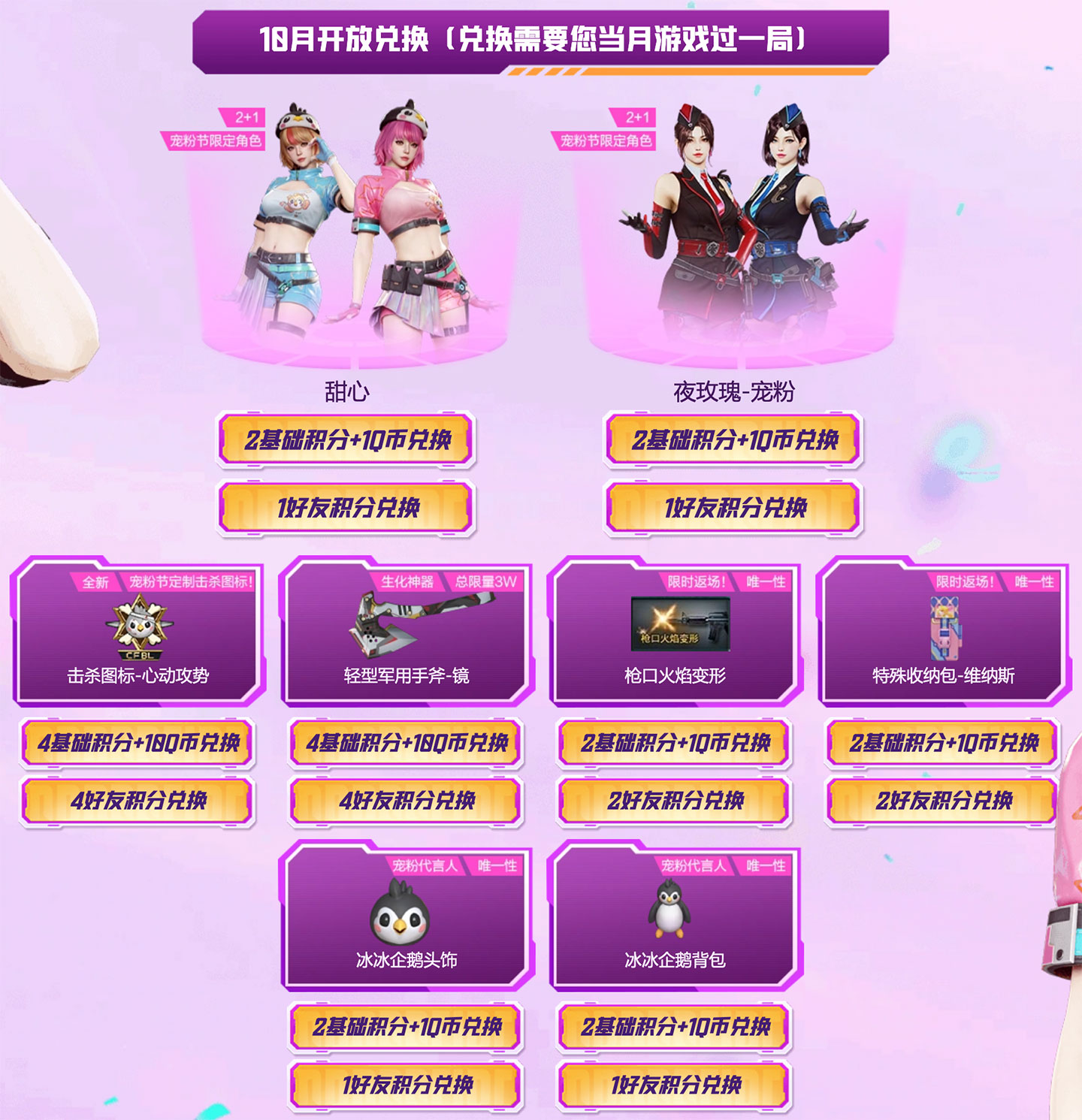 CF活动领甜心角色、心动攻势图标