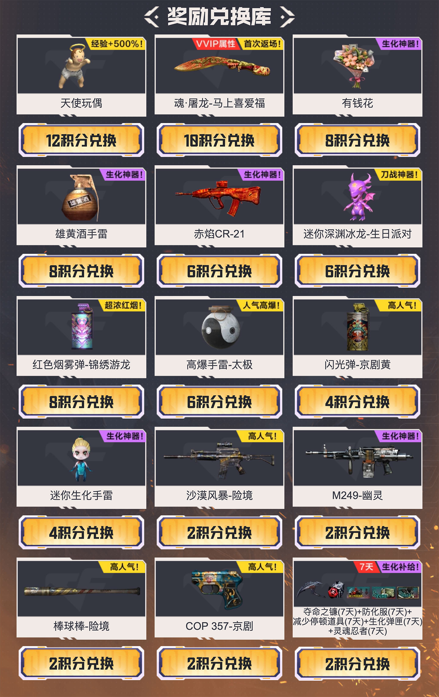 CF活动领cr21赤焰、迷你深渊冰龙